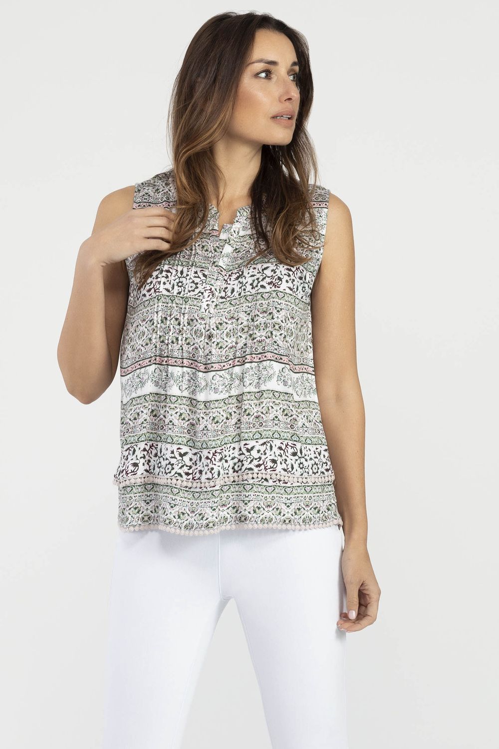 Hook Front Sleeveless Top