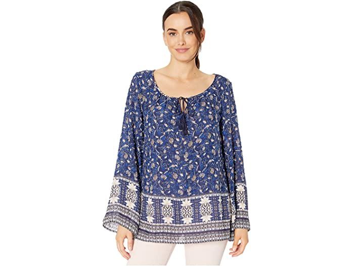 Tie Front Flower Blouse