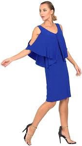 Flutter Sleeve Cold Shoulder V Neck Dress