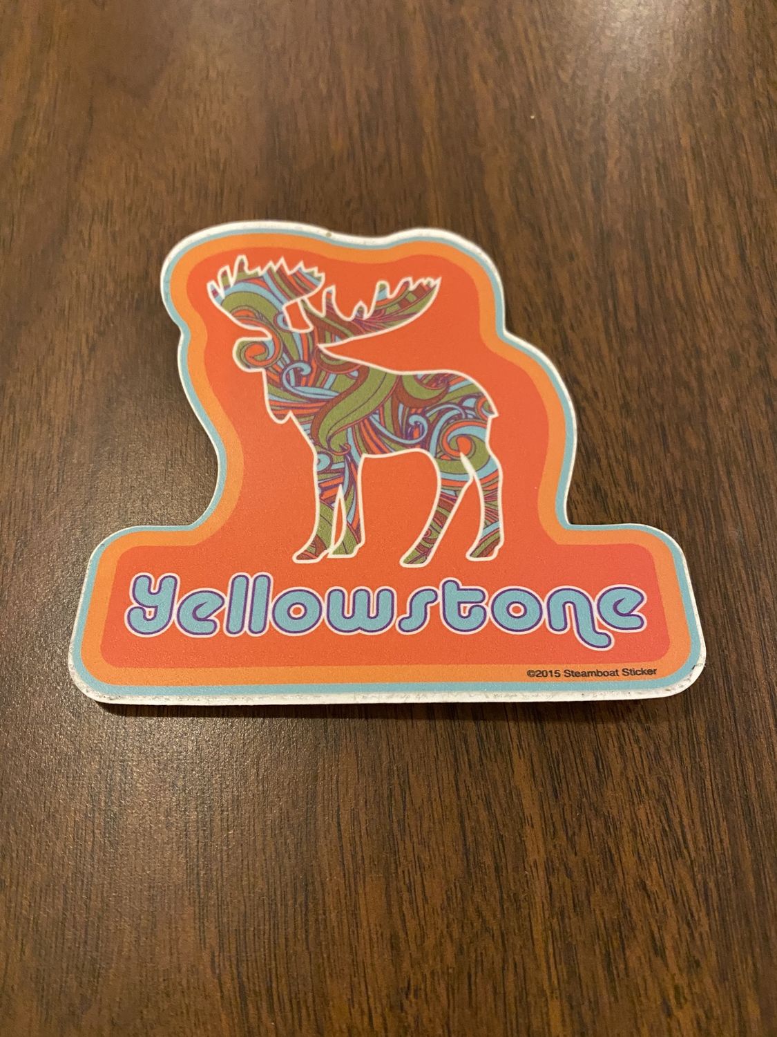 Montana Sticker - Orange Yellowstone Moose