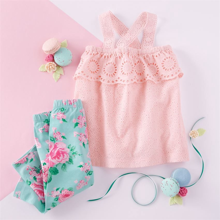 Garden Rose Eyelet Tunic &amp; Capri Set