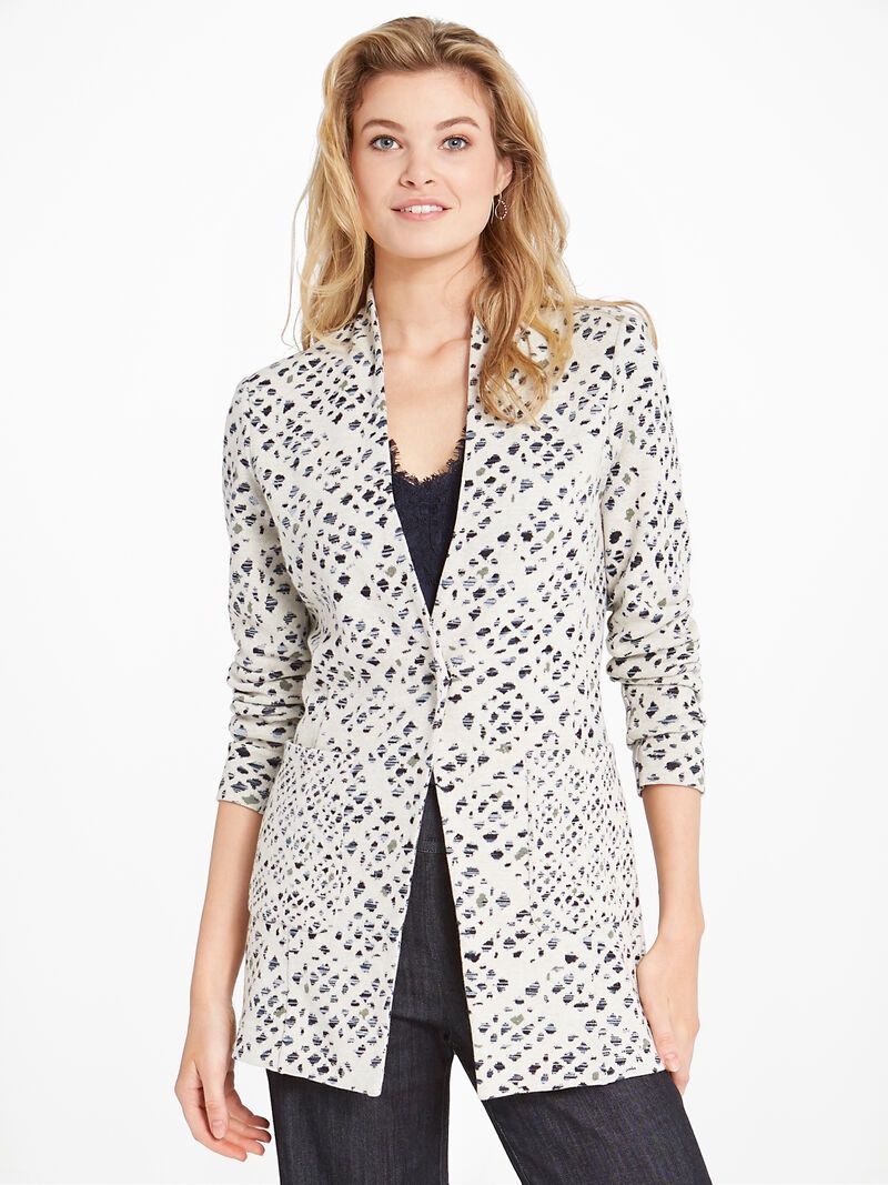 Abstract Check Blazer