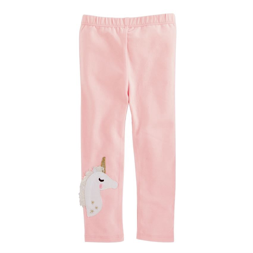 Pink &amp; Grey Unicorn Cotton Leggings