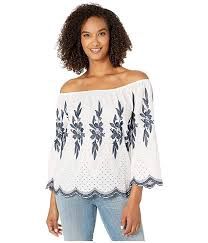 On/Off Shoulder Emb Blouse