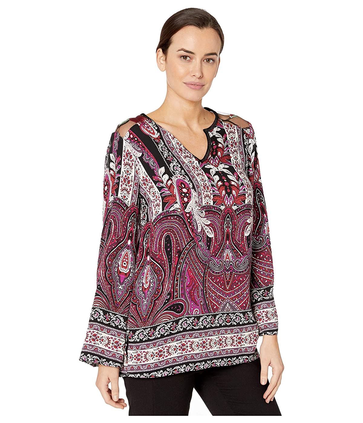 Bell Sleeve Blouse w/Combo Yoke