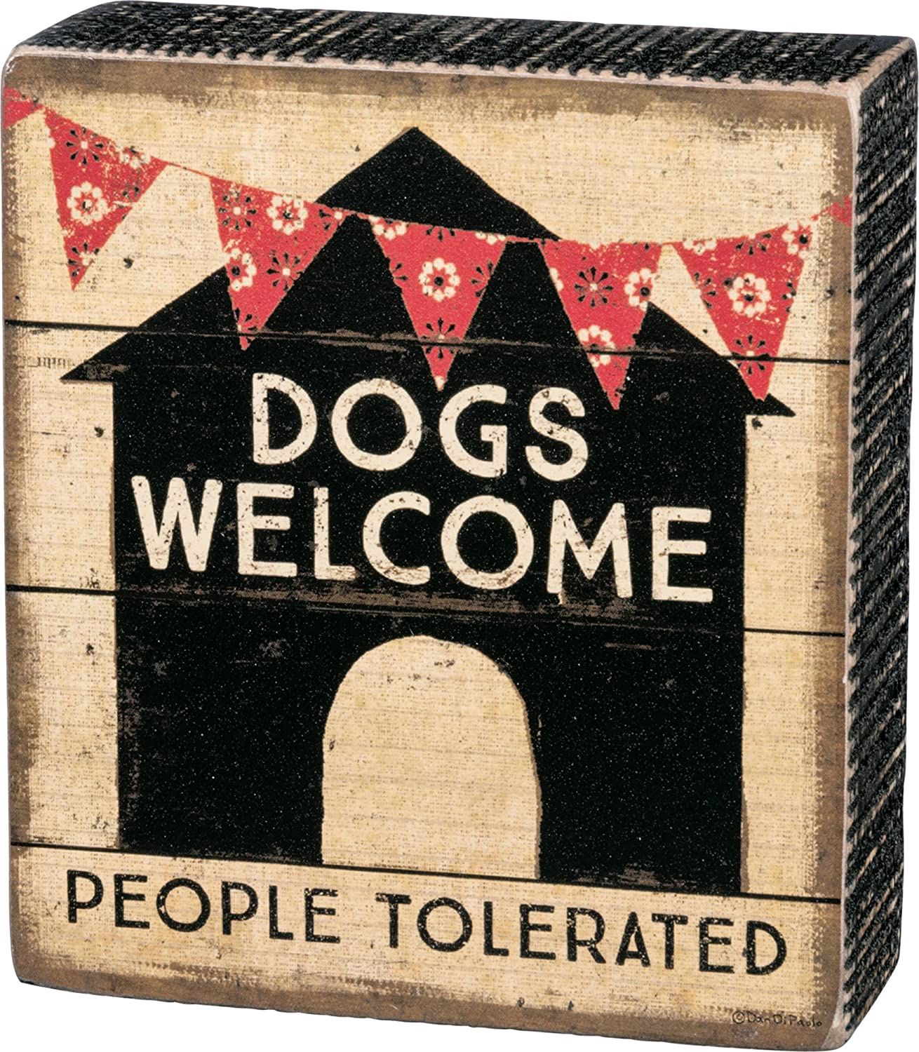 Dogs Welcome Box Sign