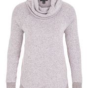 Long Sleeve Cowl Neck Top with Shirttail