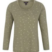 Long Sleeve Crew Neck Tee - Leaves
