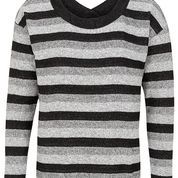 Long Sleeve V-Back Scoop Neck Top