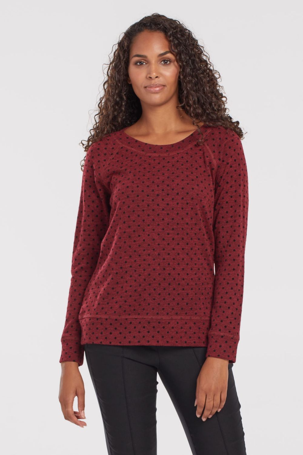 Long Sleeve Raglan Boat Neck Top