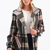 Faux Wool Plaid Jacket