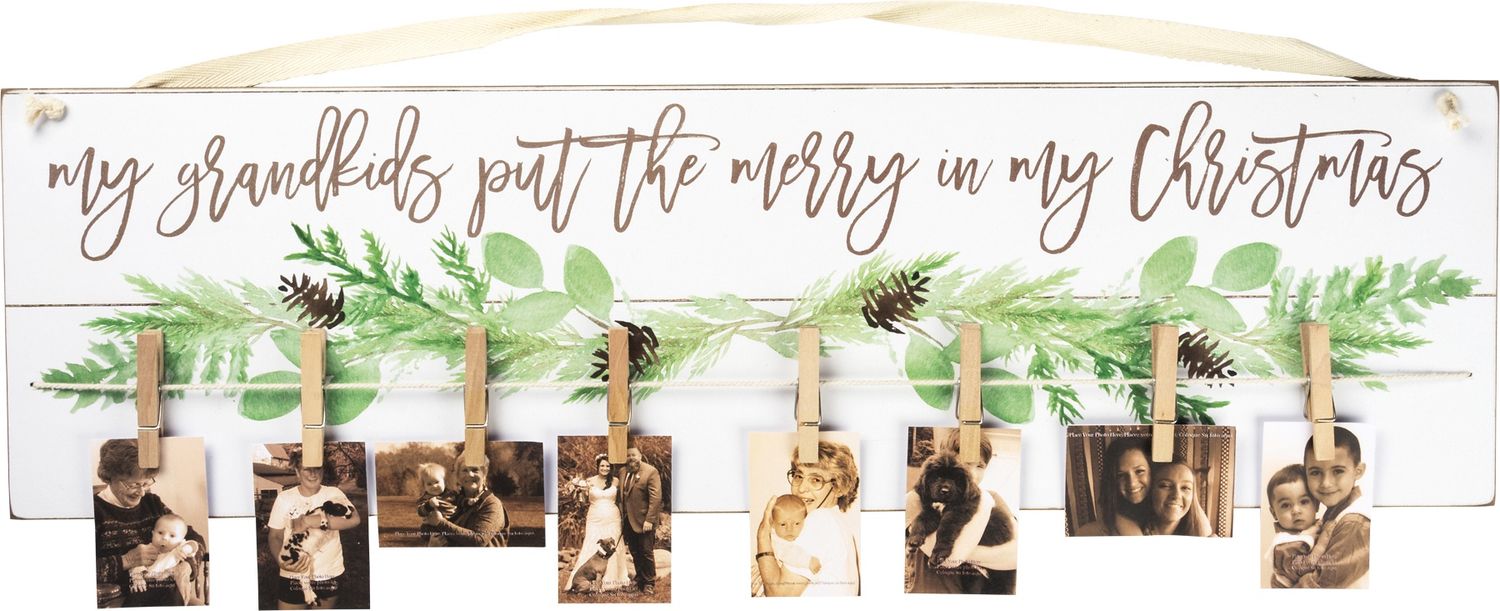 Grandkids Put Merry In Christmas Photo Clip Bar