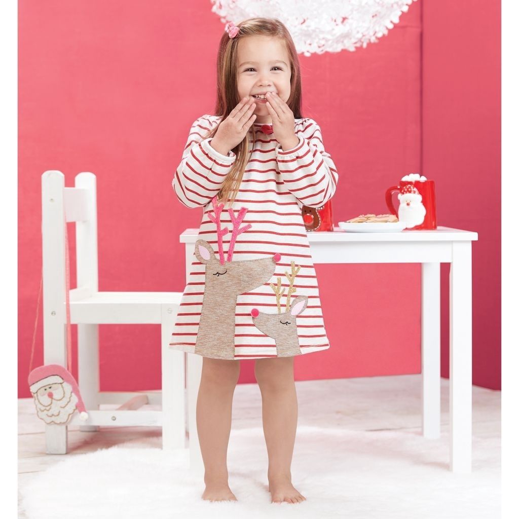 Striped Reindeer Dress