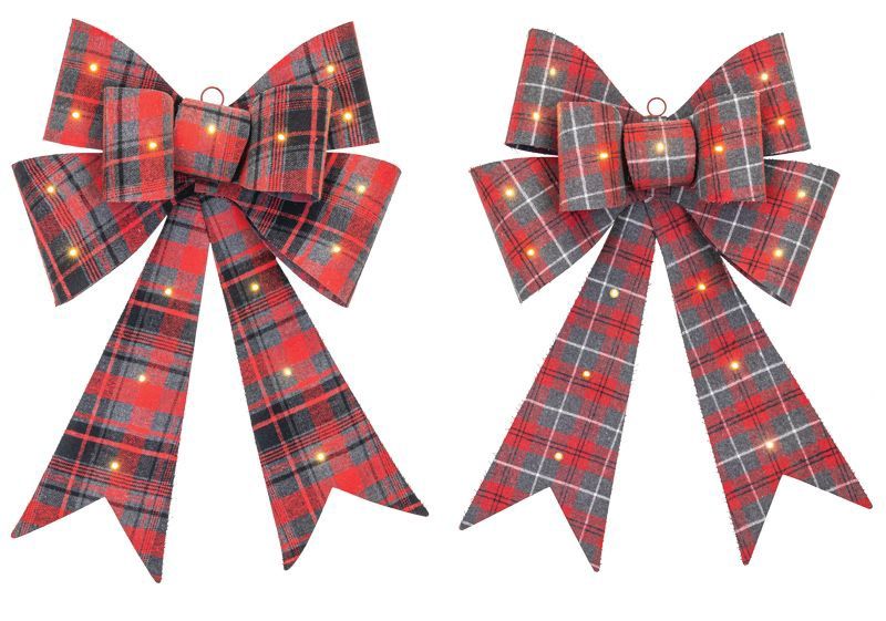 Red Madras Plaid Bow