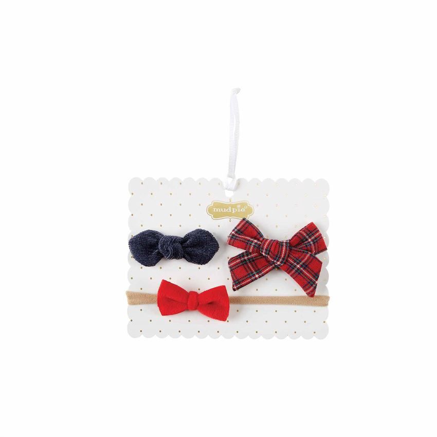 Plaid Hair Clips and Headband Set