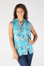Sleeveless Button Up