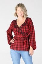 Checker Cross Front Top