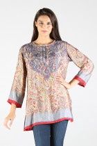 3/4 Sleeve Paisley Top