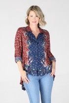 Button Front Peplum Top