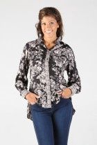 L/S Floral Button Front Top