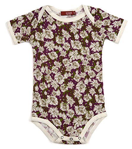 Bamboo Short Sleeve One Piece Purple Floral