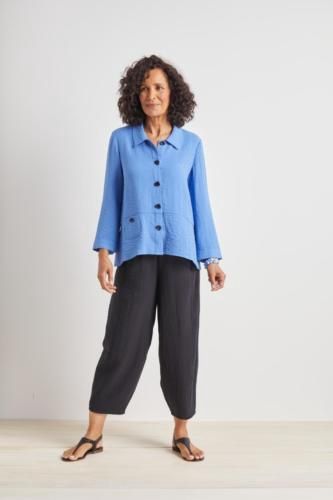 Hidden Pocket Button Up Shirt