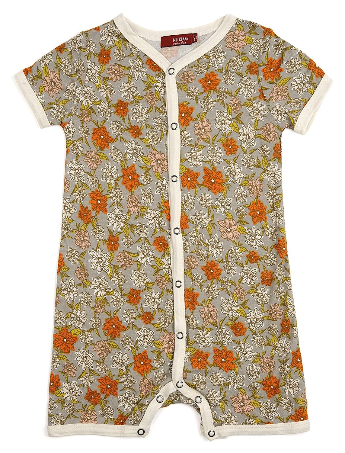 Milkbarn Bamboo Shortall Grey Floral