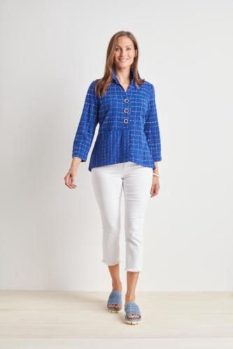 Ruched Collar Squares Jacket