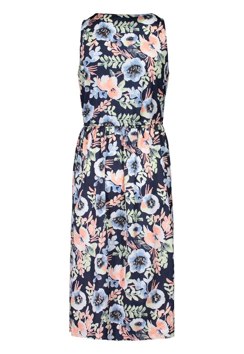 Sleeveless V-Neck Printed Dress