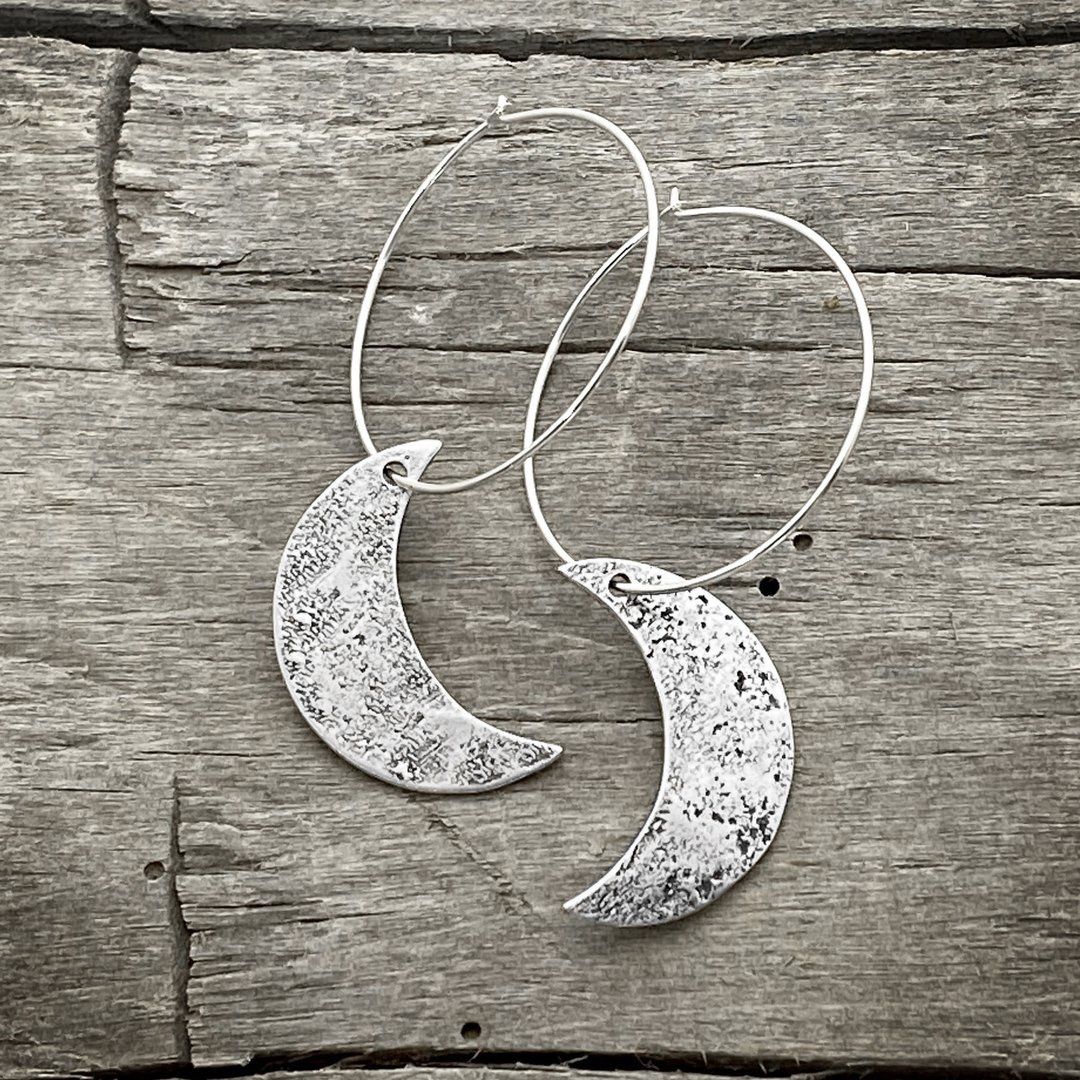 Crescent Moon Hoop Earrings
