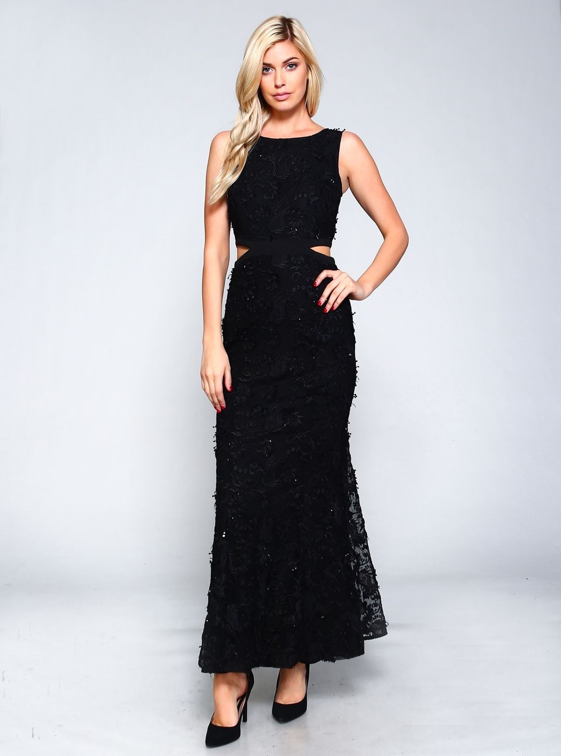 Back Lace Cut Out Detail Dress