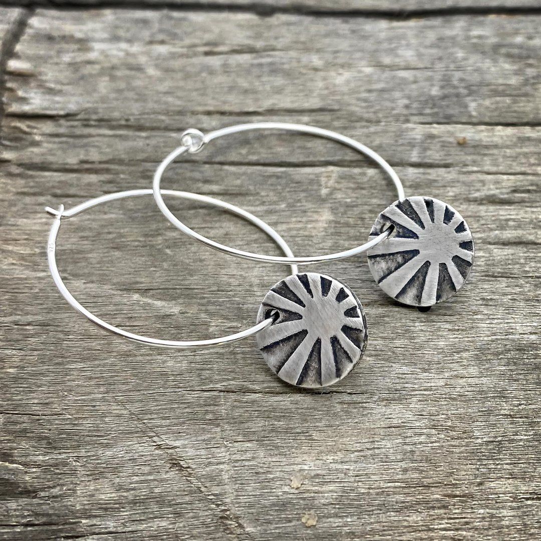 Mini Rays Hoop Earrings