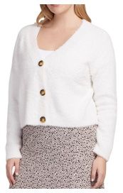L/S CROP BUTTON FRONT SWT CARDIGAN