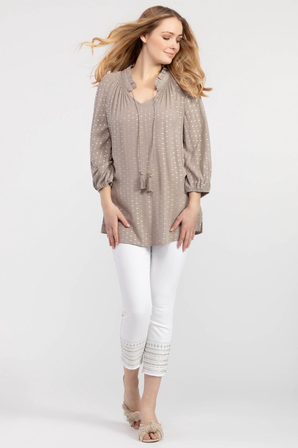 Pull On Ankle Jegging w/Emb Hem