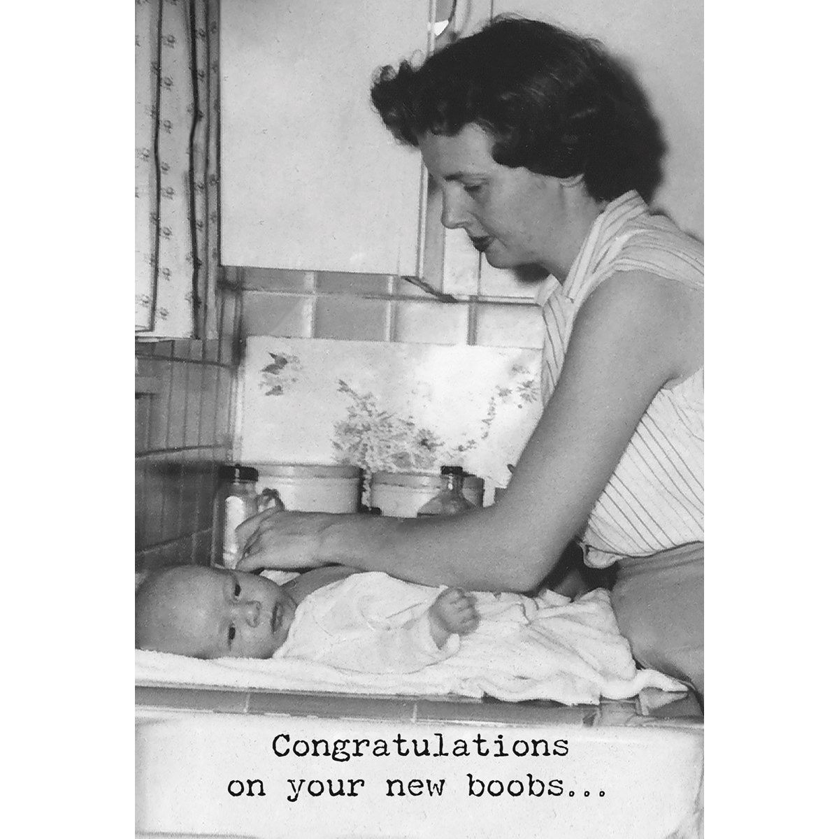 Greeting Card - New Boobs Oh I Meant Baby