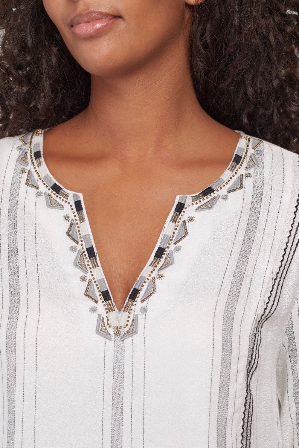 Long Sleeve Embroidered Blouse