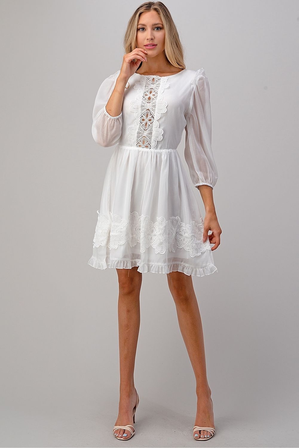 Mini Embroidered Lace Dress