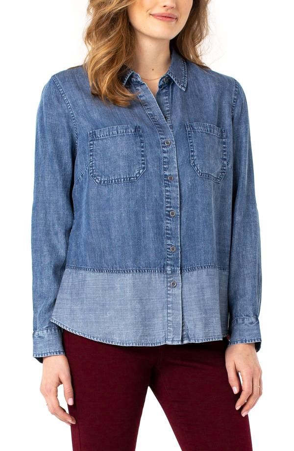 Reverse Fabric Block Shirt