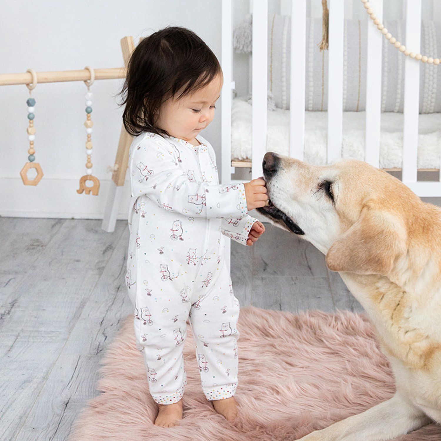 welcome baby organic cotton magnetic coverall