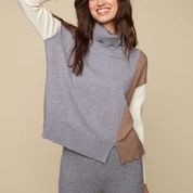Color Block Turtle Neck Sweater