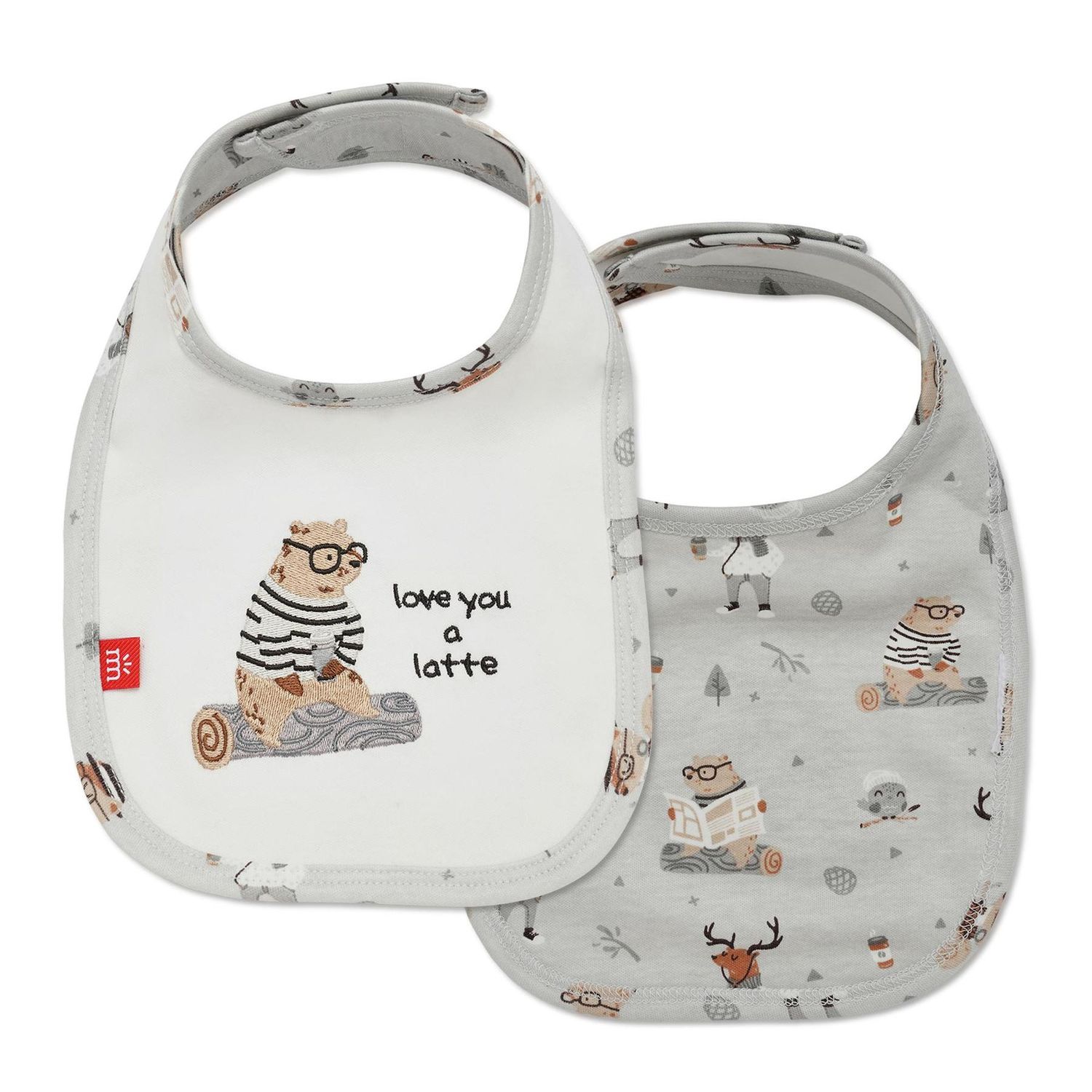 perfect sunday organic cotton magnetic reversible bib