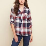 Rolled Sleeve Plaid Shirt