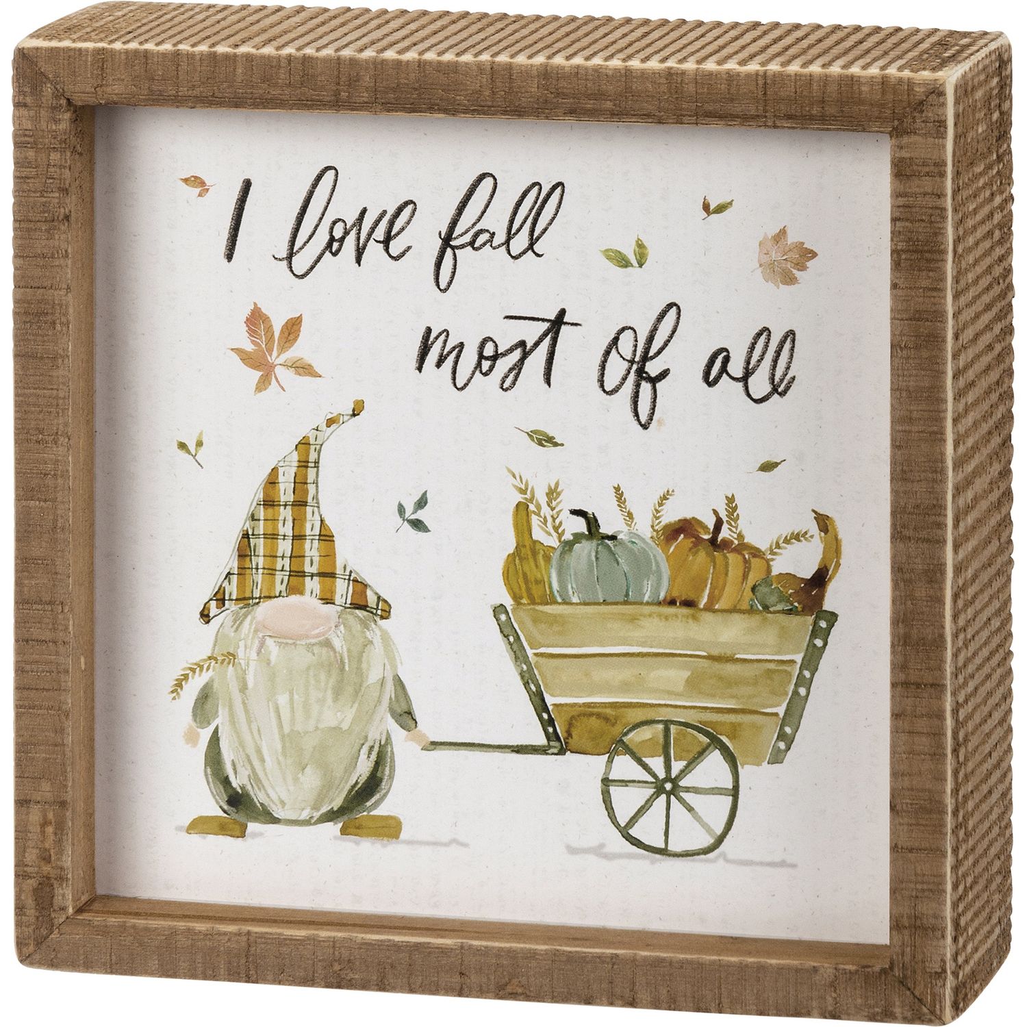 Inset Box Sign - I Love Fall Most Of All