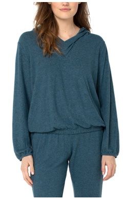 Hoodie w/Crossover Neckline