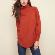 Long Raglan Sleeve Turtle Neck Sweater