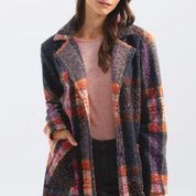 Boucle Knit Tailored Collar Coat