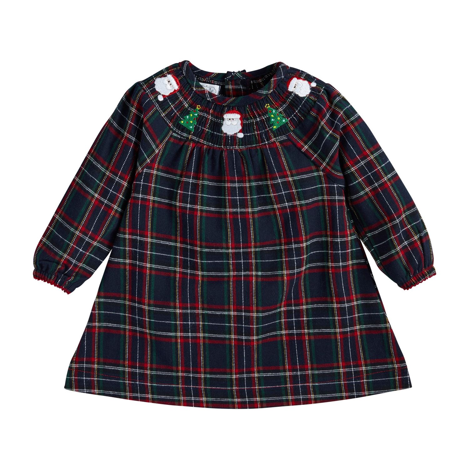 SMOCKED PLAID CHRISTMAS DRESS