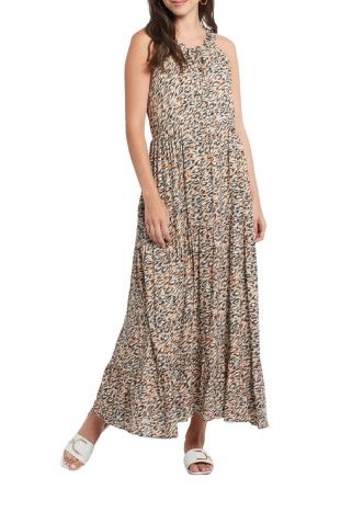 Lined Dress with Tiered Skirt