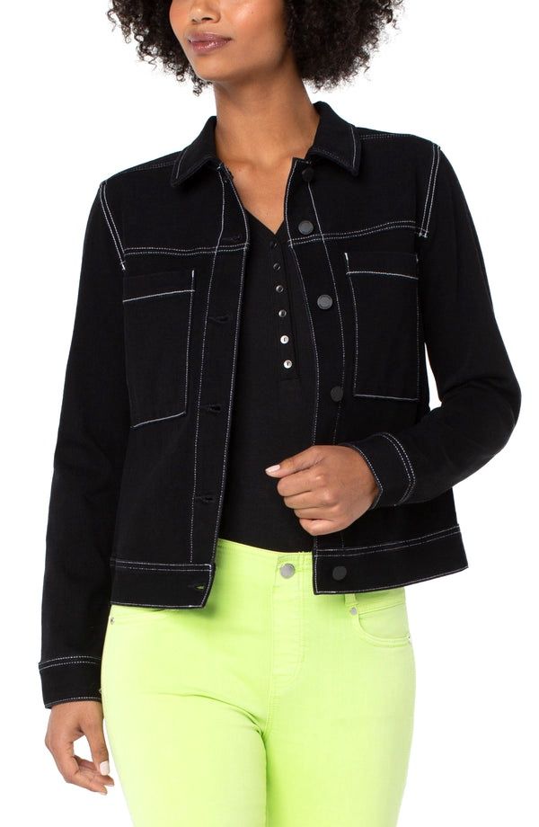 UTILITY TRUCKER JACKET WITH CONTRAST STITCH