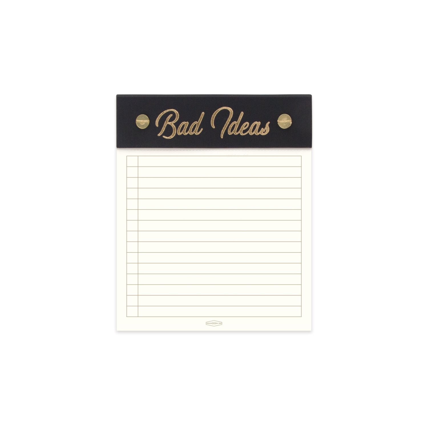 Post Bound Notepad With Cloth Header - "Bad Ideas"
